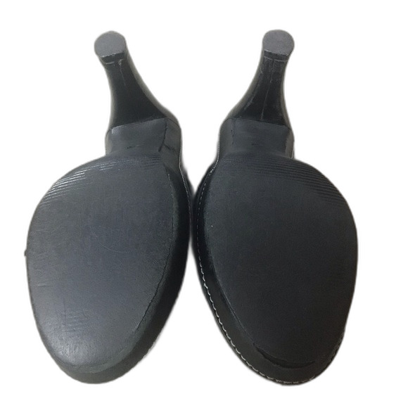 Coach Black Leather Mules with Silver Accent - Picture 4 of 6